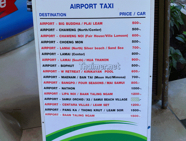 cijena-taxi-samui-airport-price