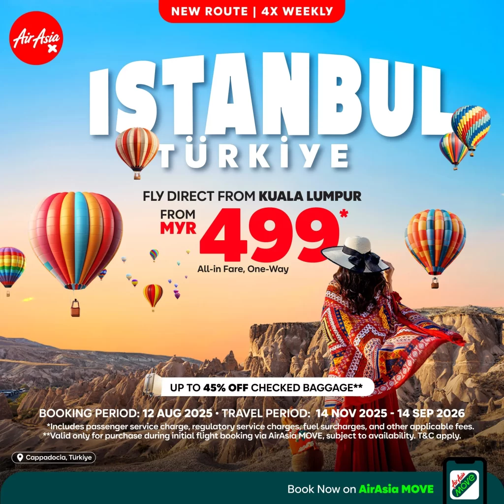 Air Asia uvodi letove iz Istanbula za Kuala Lumpur - cijene već od 150 eura po smjeru.