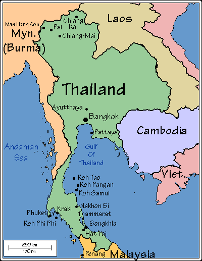 mapa tajlanda bangkok krabi chiang mai phuket koh phangan koh samuui